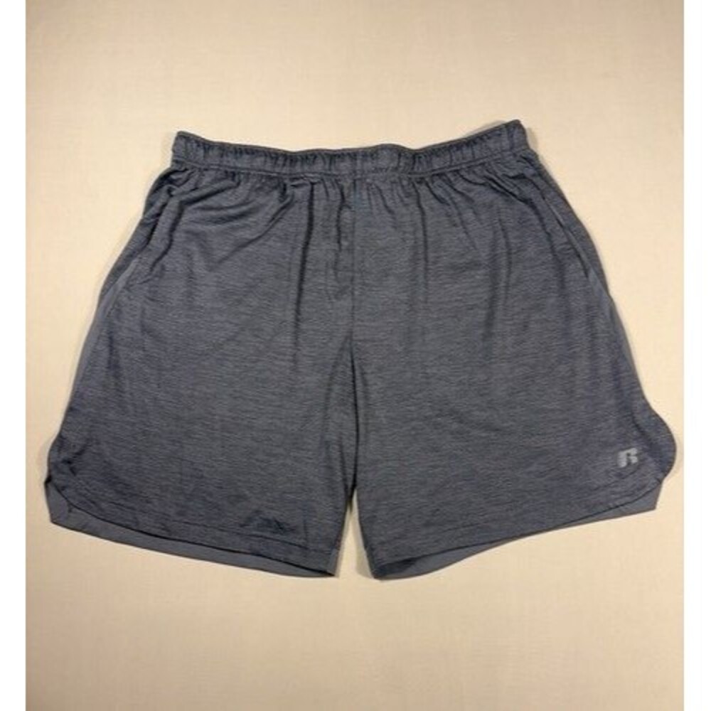 Russell Dri-Power 360 Men's Gray Heather Athletic Shorts Elastic Waist XL